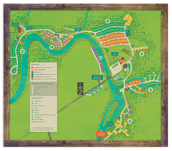 Carte du camping - Parc de la Gorge de Coaticook